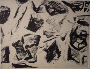 Study for Oil Painting Eroded Cliff Ink On Paper