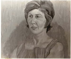 1962 Portrait of Millie Hyman Gitter Oil on canvas 21.75 x 25.75