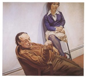 1968 Portrait of Al Held and Sylvia Stone Oil on canvas 66 x 72