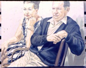 1969 Portrait of Mr & Mrs Scadrow Oil 39.5 x 50