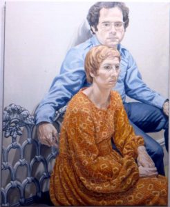 1973 Portrait of Mr & Mrs Steven Robinson Oil 60 x 48