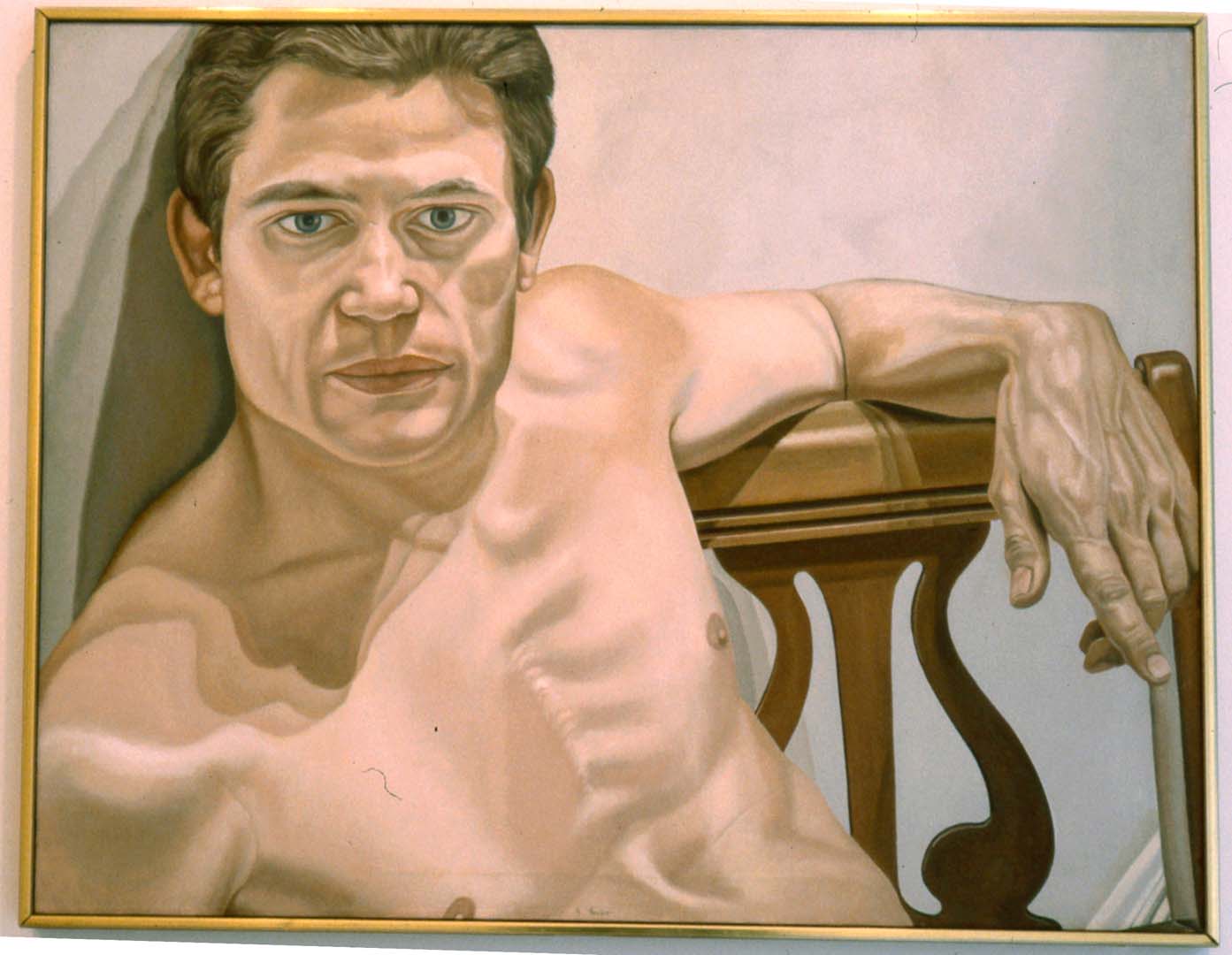 1975 Portrait of Scott Burton Oil 28 x 36