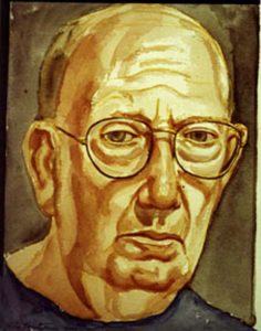 2000 Pearlstein Self Portrait Watercolor 10 x 12