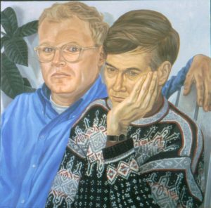 2001 Portrait of Charles Von Nostitz & Christian Malcolm Oil 34 x 34