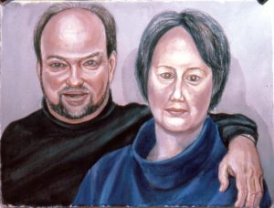 2002 Portrait John and Pam Harding Watercolor Dimensions Unknown
