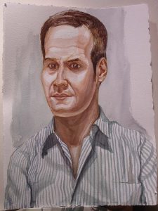 2005 Portrait of David Rees Watercolor Dimensions Unknown