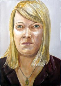 2008 Portrait of Courtney Severin Watercolor 20 x 14