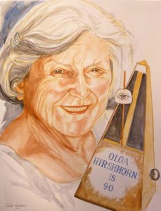 2010 Olga Hirshorn (for 90th birthday invitation) Watercolor on Paper 31.5 x 24