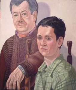 Portrait of Dr. Ellen Pearlstein & Steven Vecchio Oil 41 x 35